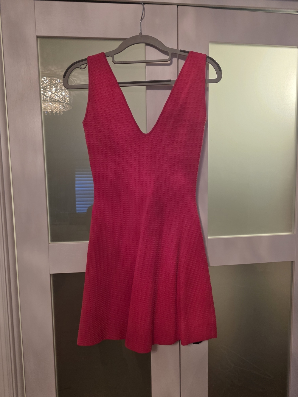 Zara Fuchsia Sleeveless V-Neck Mini Dress